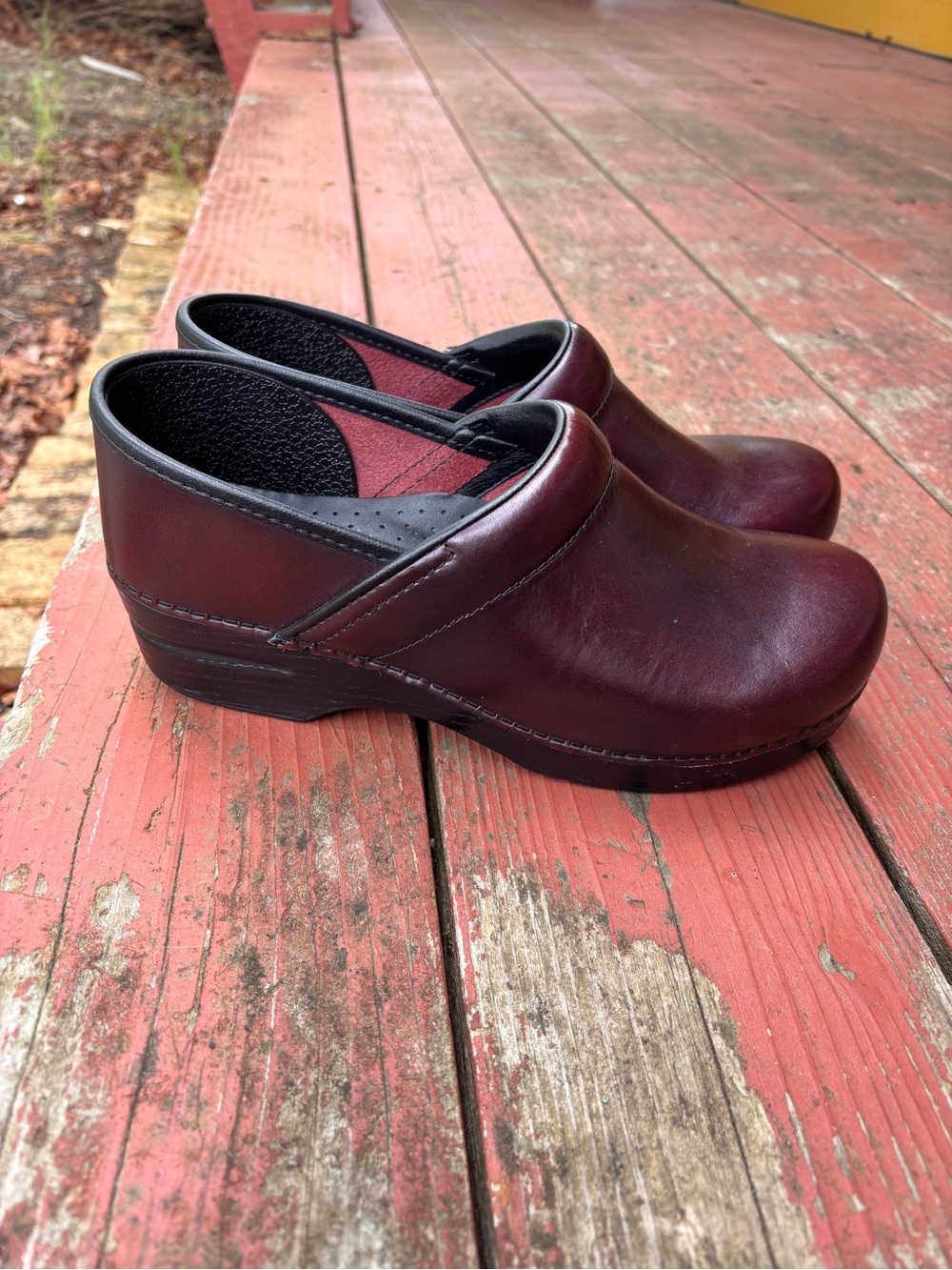 Dansko Women's Wine Leather Clogs